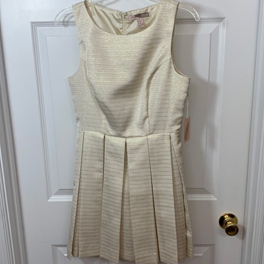 Forever 21 Size XS Sleeveless evening/party wear cream with gold metallic